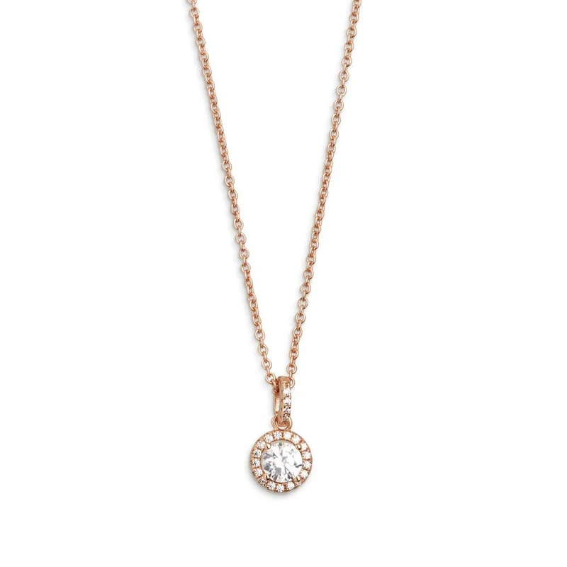 Xenox XS7362R Halskette mit Anhänger Silver Circle Zirkonia Rosé Vergoldet