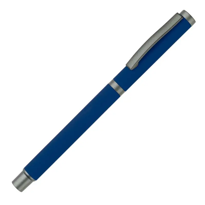 Dunkelblauer Metall-Gleitkugelschreiber New York Soft-Touch