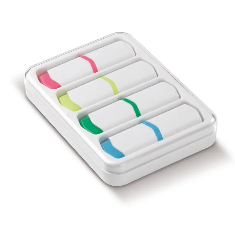 4er Set Mini Textmarker in Weiß - Ideal für Präzise Markierungen