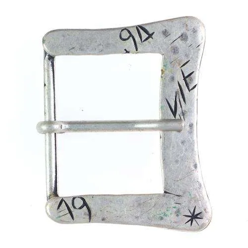 Gürtelschnalle Schriftzüge Silberfarben 40 mm – Metallschnalle SM-84
