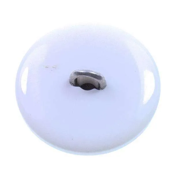 Mantelknopf mit Metalleinlage Weiß – Kunststoffknopf KW-5