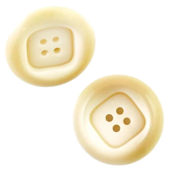Mantelknopf Quadratischer Rand Beige – Kunststoffknopf KM-96