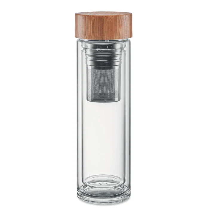 Doppelwandige Glasflasche 400ml