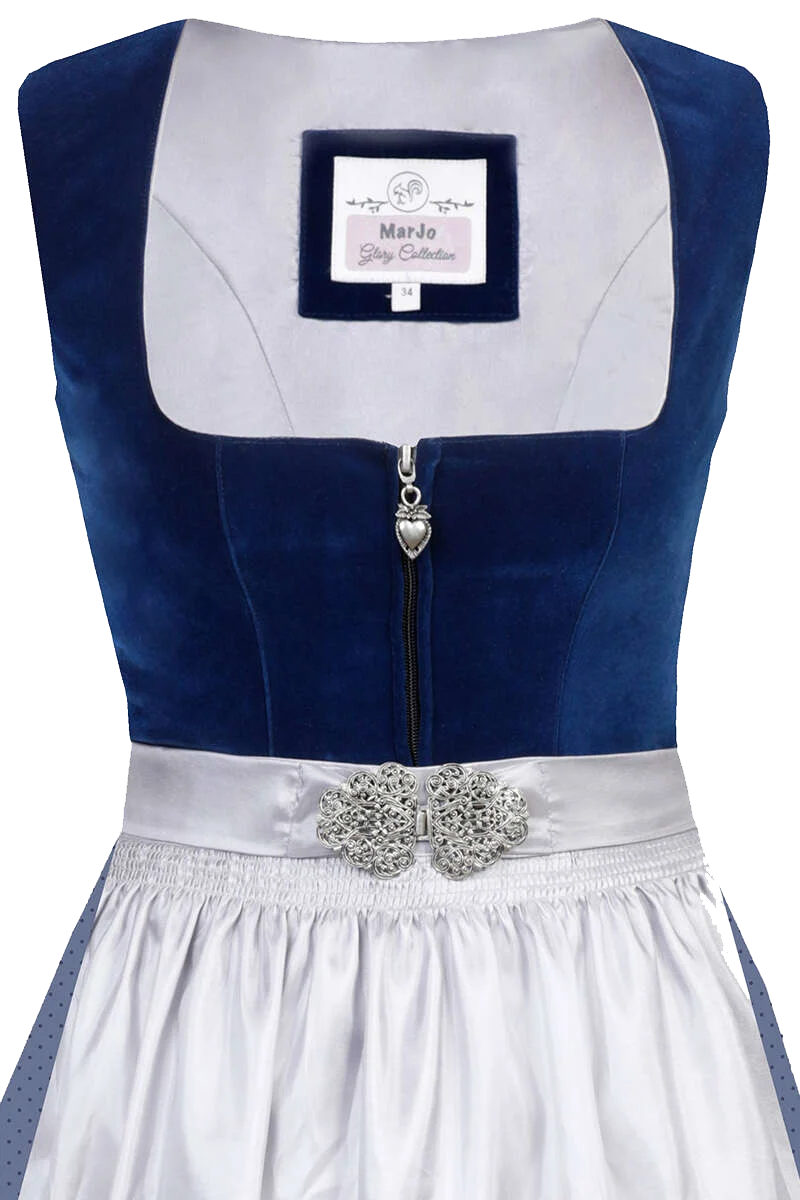 Samt-Dirndl midi - saphir