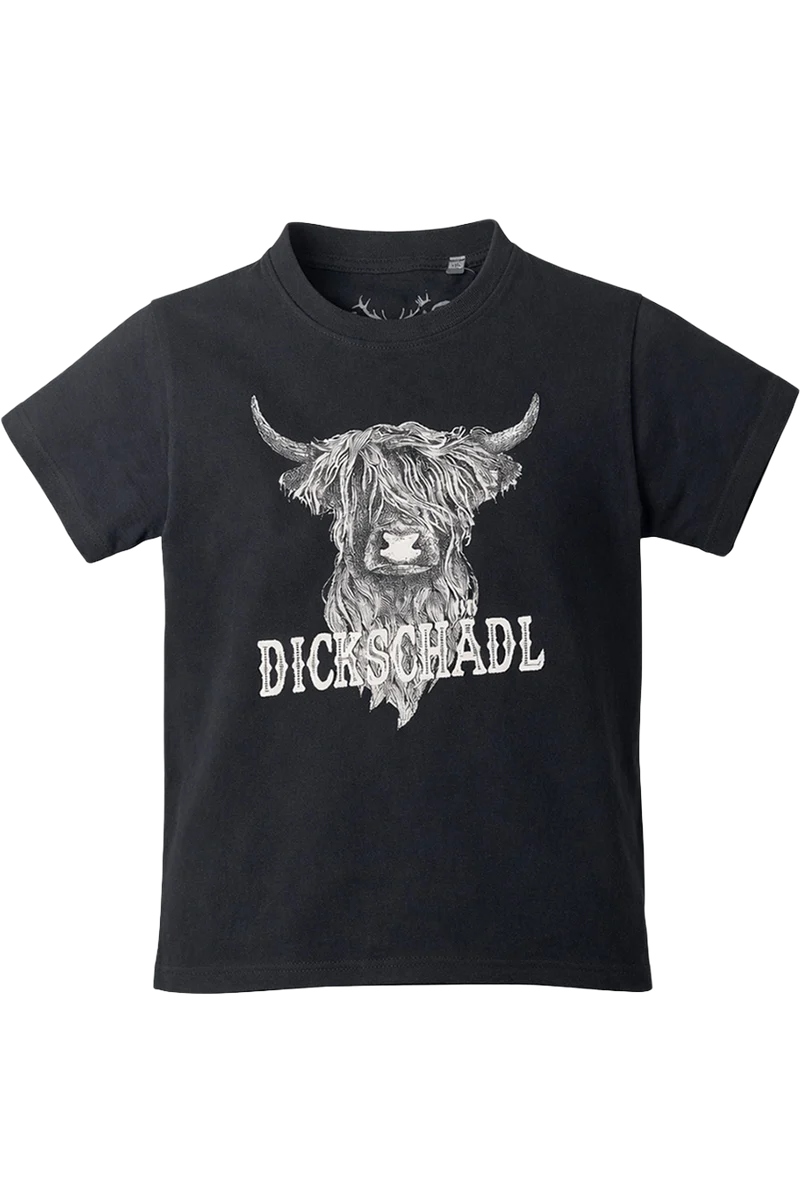 Kinder T-Shirt mit 'Dickschädel' - schwarz