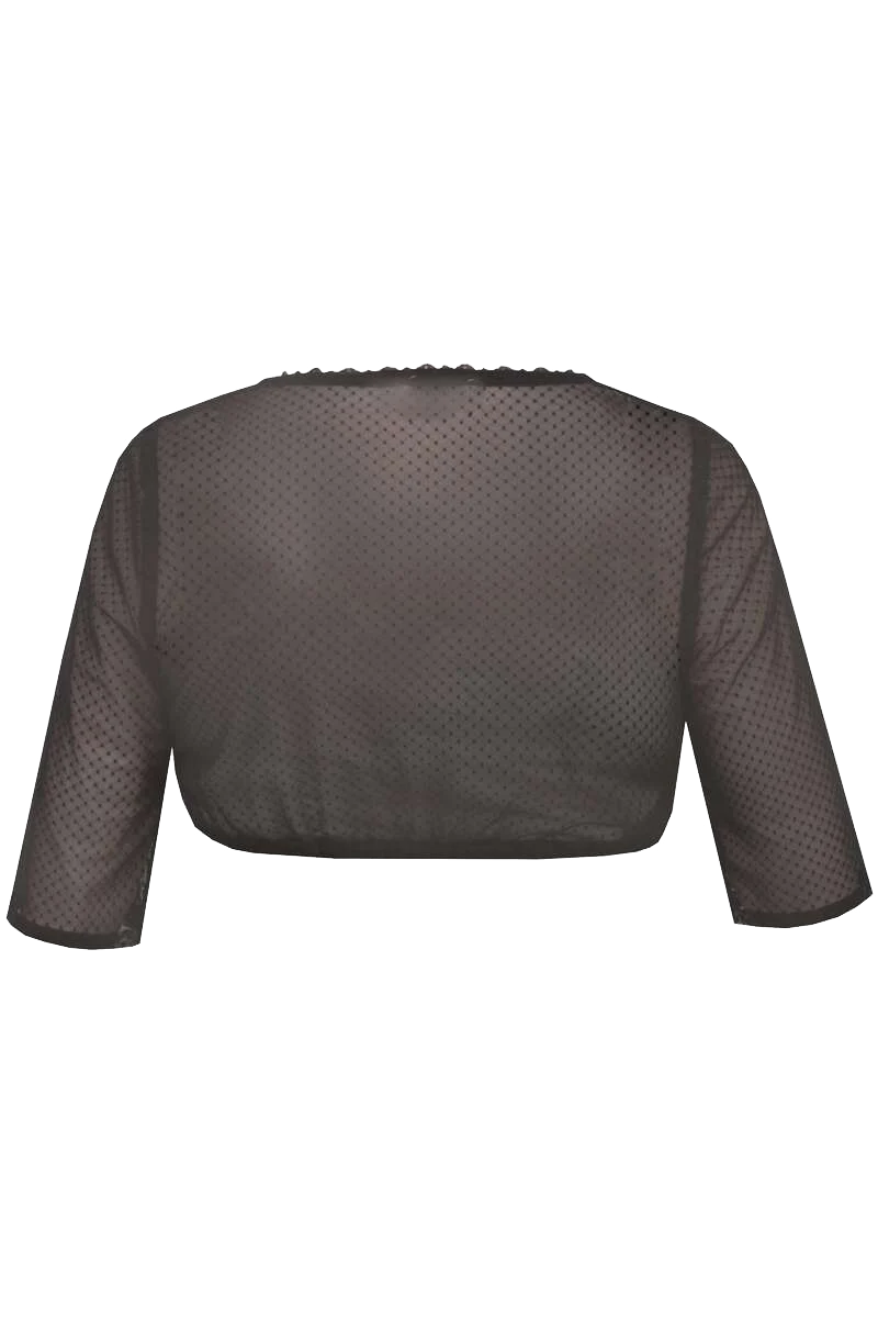 Dirndlbluse mit halblangen Ärmeln - schwarz