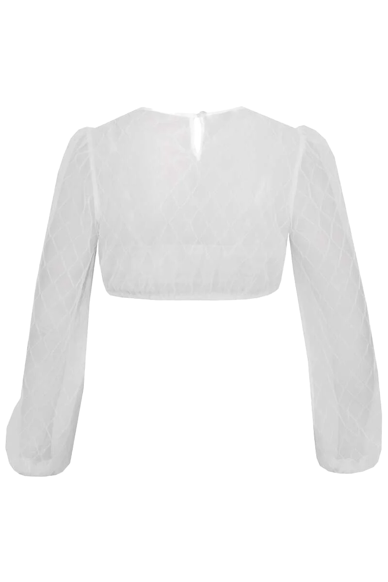 Dirndlbluse mit Puffärmeln - offwhite