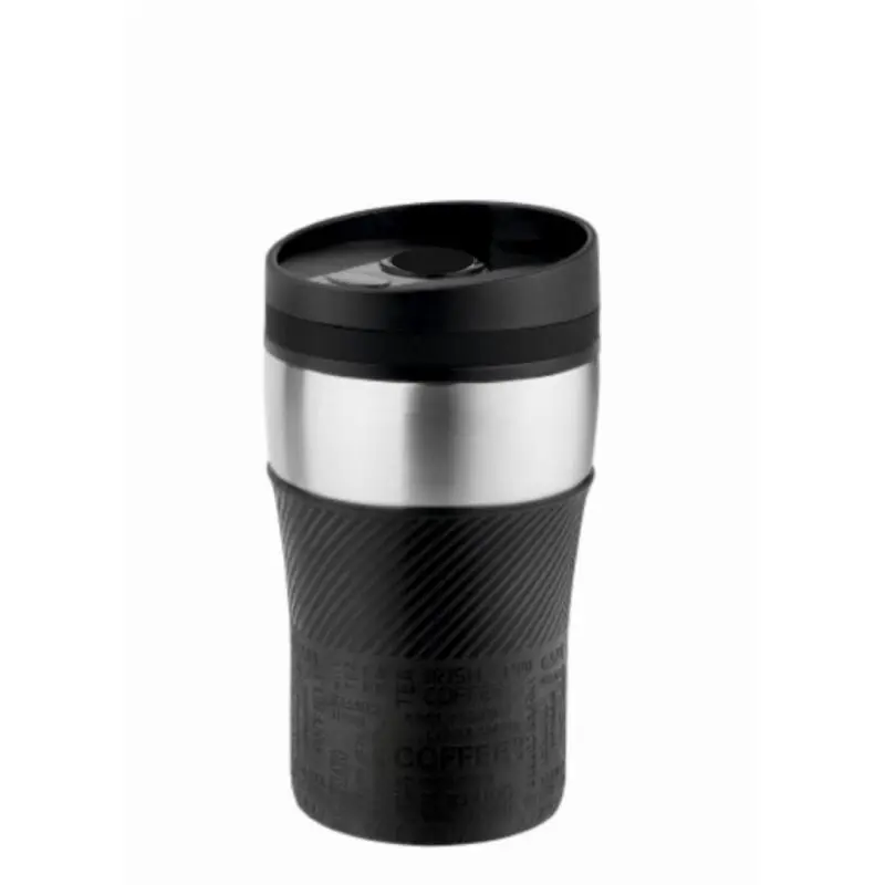 Metmaxx 250ml Thermotasse CremaOfficina - Elegantes Schwarz-Silber Design