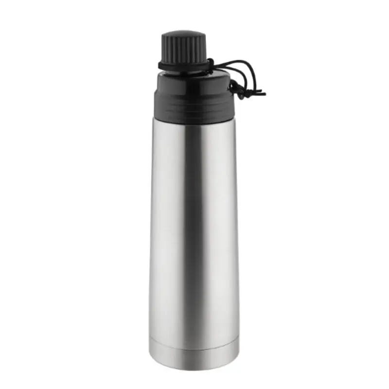 Metmaxx One4All Sportflasche, 500ml, Schwarz-Silber