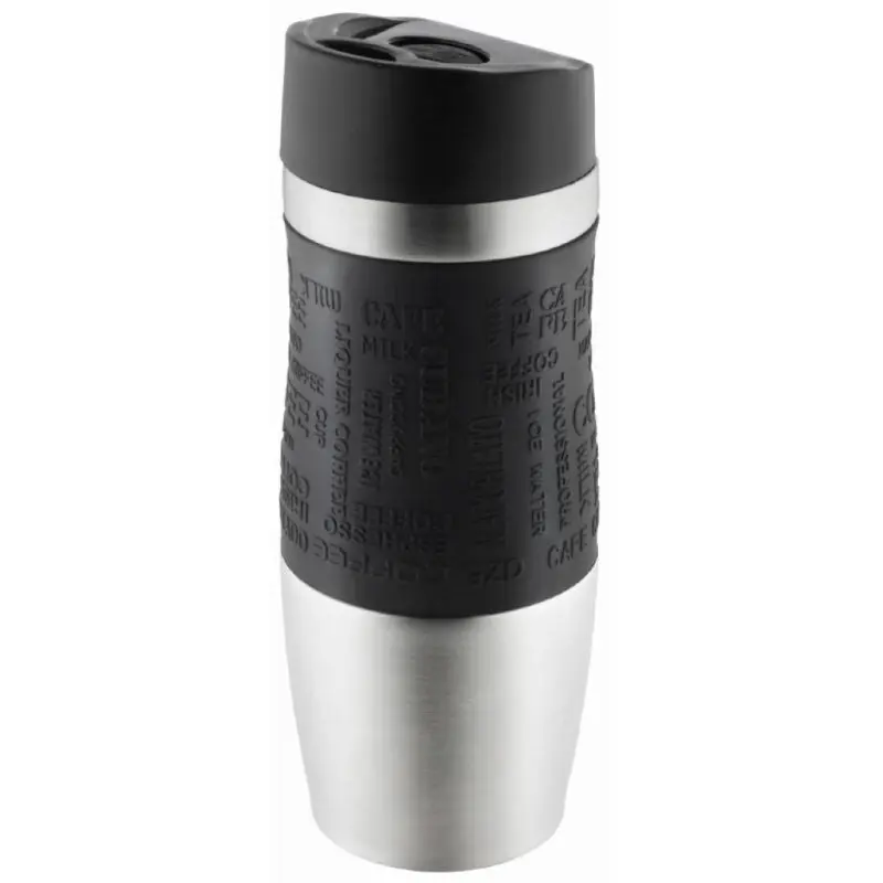 Metmaxx CremaEleganza 380ml Vakuumbecher - Schwarz-Silber Eleganz