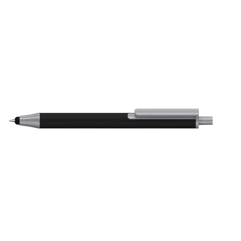 Druckkugelschreiber Flute Stylus Softtouch PPs - Samtig Schwarz, Multifunktions-Schreibgerät