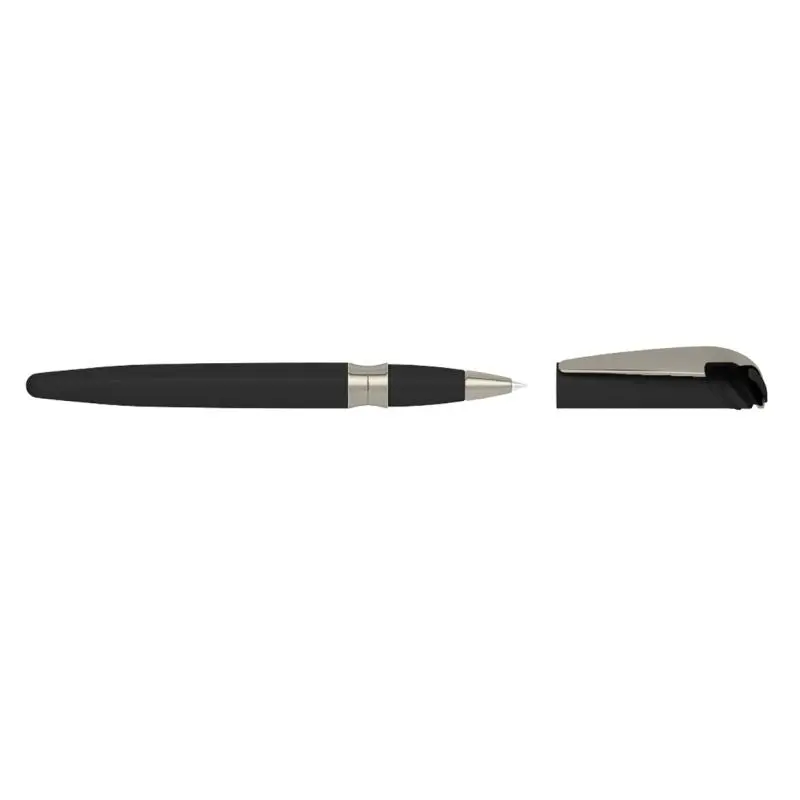 Eleganter I-roq Tintenroller - Schwarz, Softtouch-Griff, Hochwertiger Rollerball Stift für Präzises Schreiben