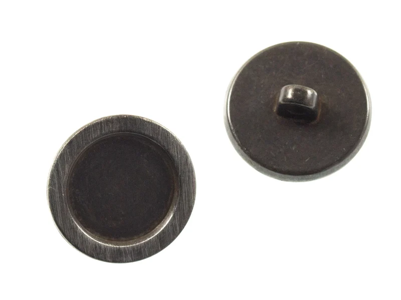 Metallknopf Rand flach Grau – Uniformknopf MK-89-ALTEISEN