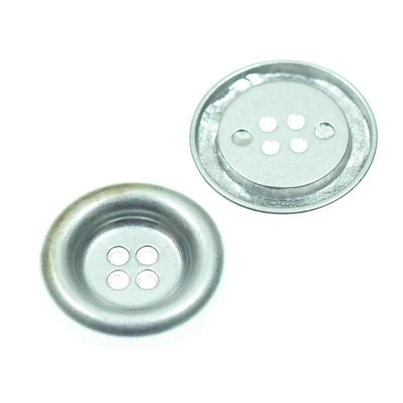 Metallknopf Rand Silber – 4-Loch MK-73