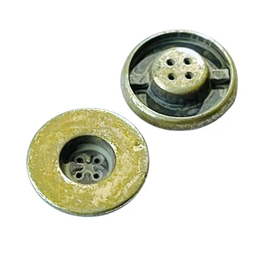 Metallknopf Silber-Braun – 4-Loch MK-556