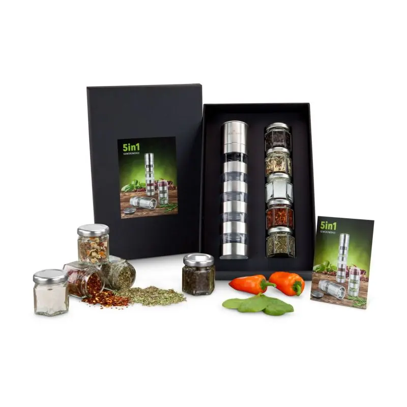 5-in-1 Gewürzmühlen-Set - Vielseitige Aromen für jede Küche