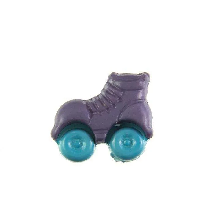 Kinderknopf Rollschuh Lila 16 mm – Kunststoffknopf KK-150-LILA-4