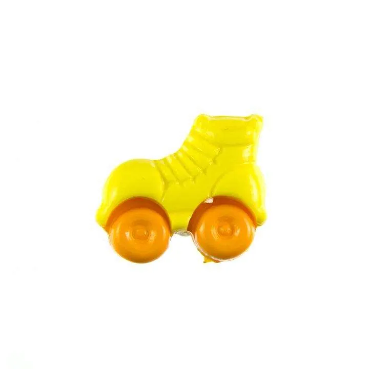 Kinderknopf Rollschuh Gelb 16 mm – Kunststoffknopf KK-150-GELB-5