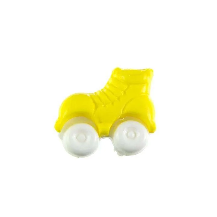 Kinderknopf Rollschuh Gelb 16 mm – Kunststoffknopf KK-150-GELB-4