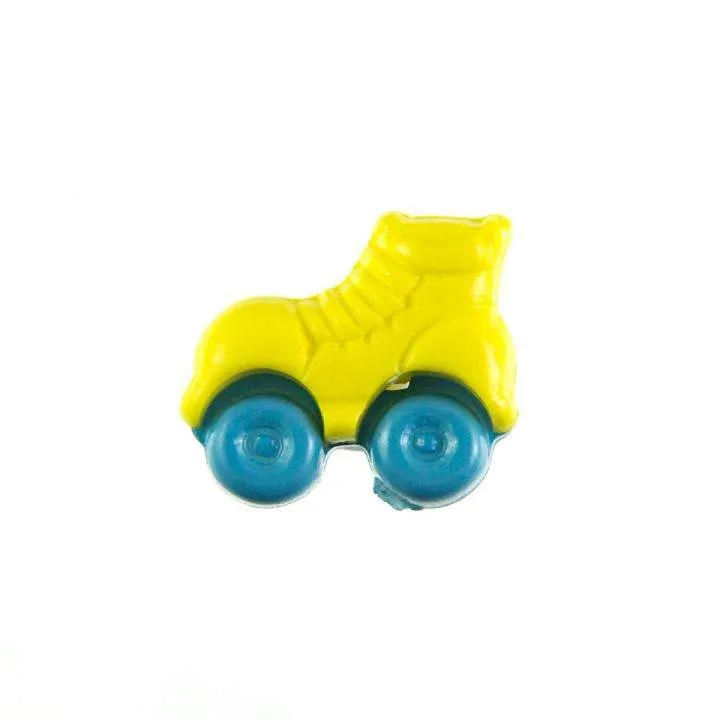 Kinderknopf Rollschuh Gelb 16 mm – Kunststoffknopf KK-150-GELB-3