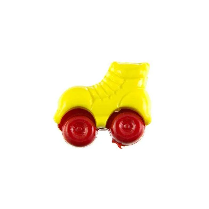 Kinderknopf Rollschuh Gelb 16 mm – Kunststoffknopf KK-150-GELB-2