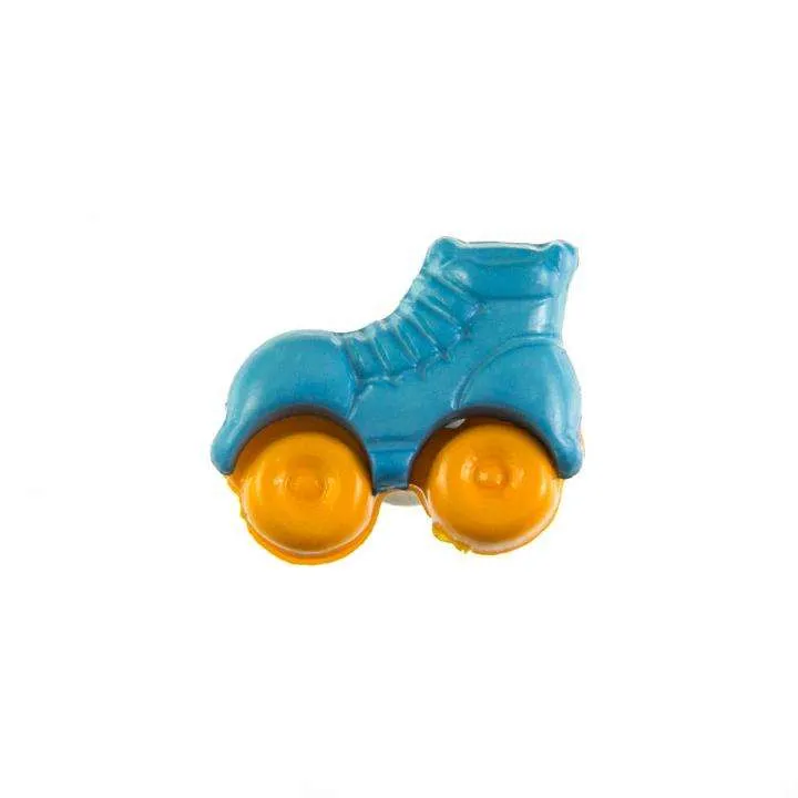 Kinderknopf Rollschuh Blau 16 mm – Kunststoffknopf KK-150-BLAU-6