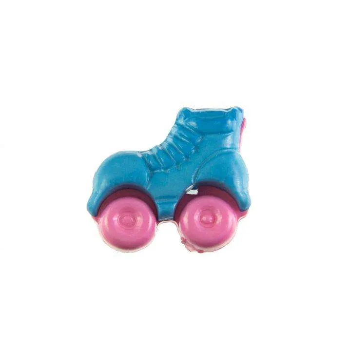 Kinderknopf Rollschuh Blau 16 mm – Kunststoffknopf KK-150-BLAU-2