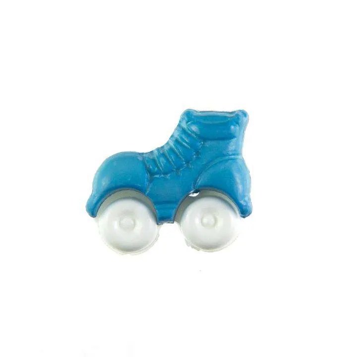 Kinderknopf Rollschuh Blau 16 mm – Kunststoffknopf KK-150-BLAU-1