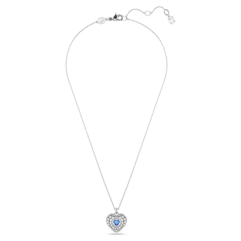 Swarovski Halskette Unisex Idyllia Hyperbola Herz Anhänger Blau Rhodiniert 5680403