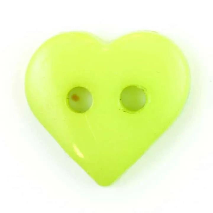 Kinderknopf Herz Grün 10 mm – Kunststoffknopf KK-18-GRUEN