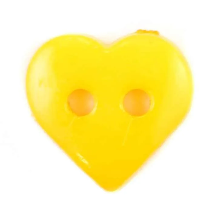 Kinderknopf Herz Gelb 10 mm – Kunststoffknopf KK-18-DGELB