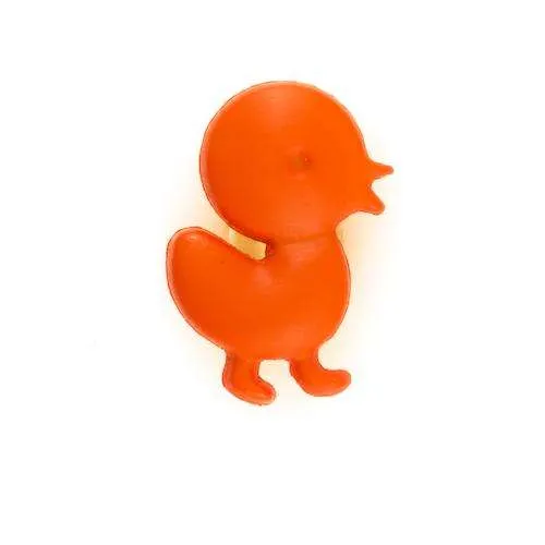 Kinderknopf Ente Orange 17 mm – Kunststoffknopf KK-29-ORANGE