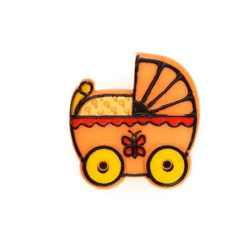 Kinderknopf Baby Orange 16 mm – Kunststoffknopf KK-5-ORANGE
