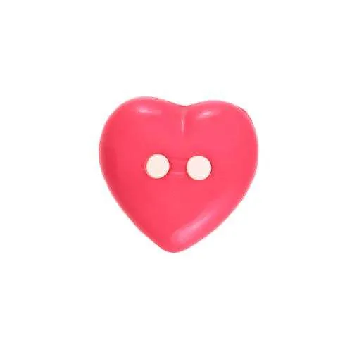 Kinderknopf Herz Rot – Kunststoffknopf KK-26