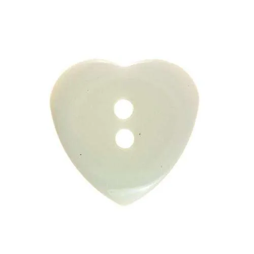 Kinderknopf Herz Weiß 17 mm – Kunststoffknopf KK-107WEISS