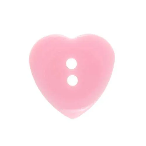 Kinderknopf Herz Rosa 17 mm – Kunststoffknopf KK-107ROSA