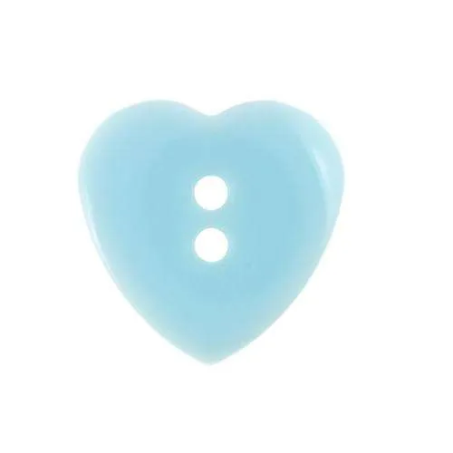 Kinderknopf Herz Blau 17 mm – Kunststoffknopf KK-107HBLAU