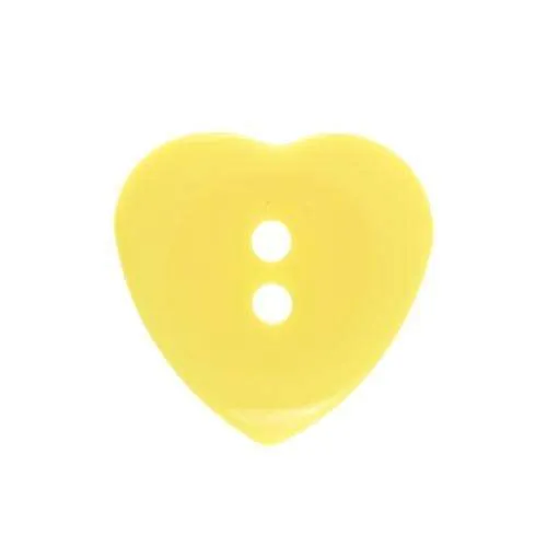 Kinderknopf Herz Gelb 17 mm – Kunststoffknopf KK-107GELB