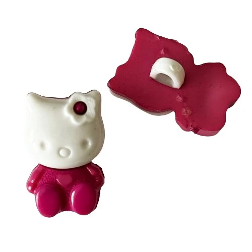Kinderknopf Katze 18 mm – Kunststoffknopf KK-103-Pink