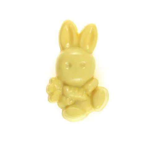 Kinderknopf Hase Gelb 19 mm – Kunststoffknopf KK-28-GELB