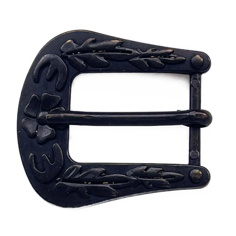 Trachtenschnalle Ornamentrand Schwarz 20 mm – Metallschnalle TS-2