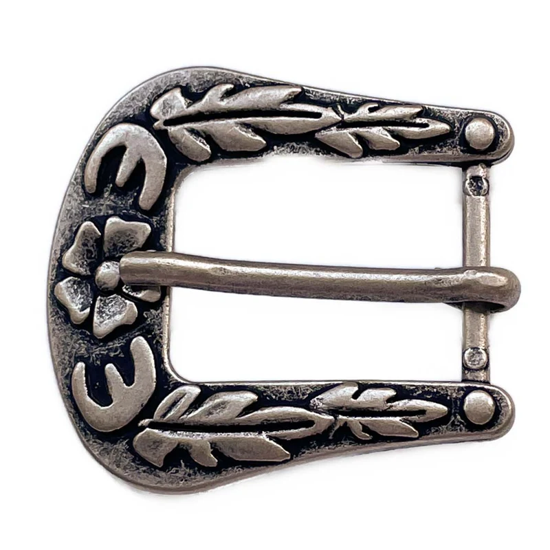 Trachtenschnalle Ornamentrand Silberfarben 20 mm – Metallschnalle TS-2