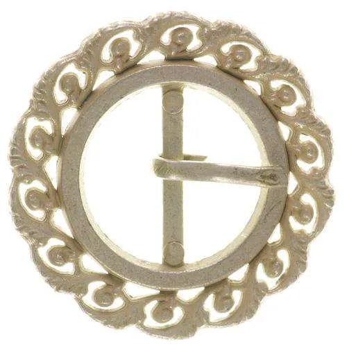 Trachtenschnalle Ornamentrand Messingfarben 38 mm – Metallschnalle TS-26