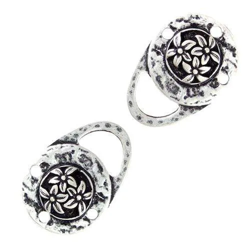 Trachtenösen Edelweiß Silber – Metall-Miederverschluss TS-1