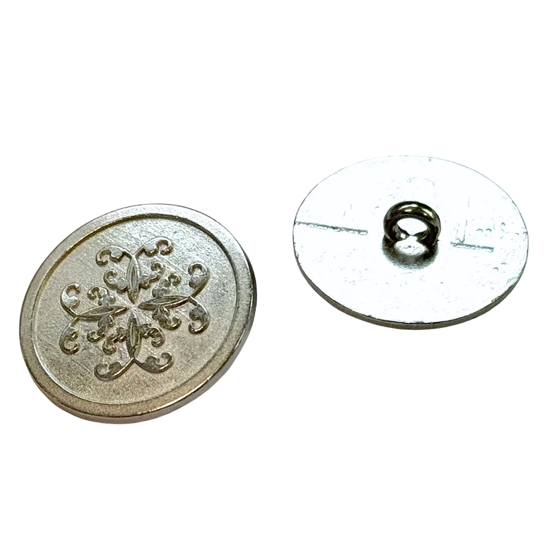Trachtenknopf Ornament Silber – Ösenknopf – TK-138