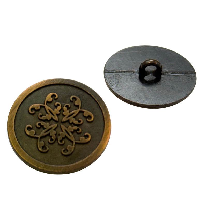 Trachtenknopf Ornament Messing – Ösenknopf – TK-138