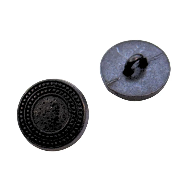 Trachtenknopf Zierrand Schwarz – Ösenknopf – TK-48