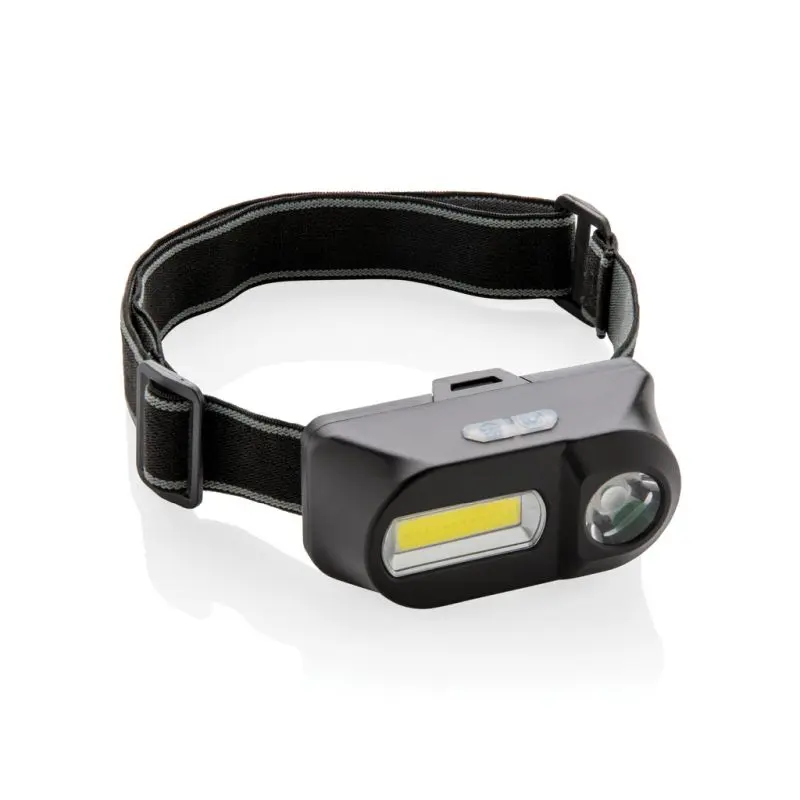 Vielseitige COB & LED Stirnlampe in Schwarz - Leistungsstark & Robust