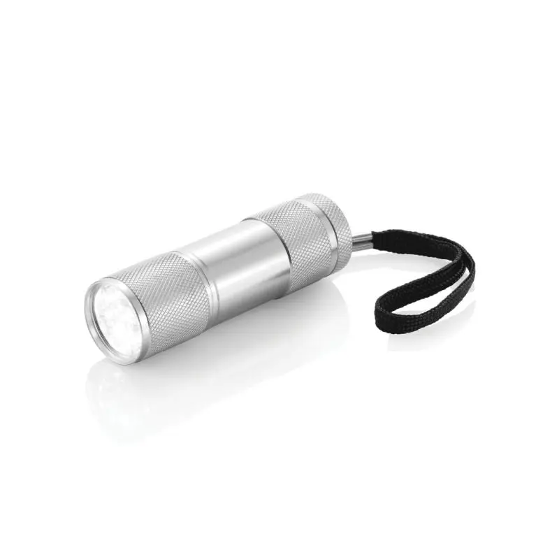 Hochwertige Quattro Aluminium-Taschenlampe - Silber, langlebig und leistungsstark für jede Anwendung