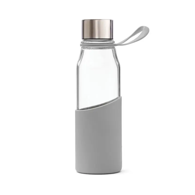 VINGA Lean Elegante Glasflasche, 500ml - Schickes Grau